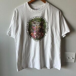 San Diego Zoo White Graphic Short-Sleeve Tee VINTAGE CONDITION